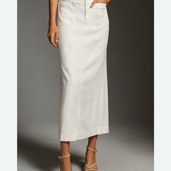 Maeve Dresses & Skirts - Anthropologie MAEVE Elegant Bone Vegan Leather Maxi Skirt